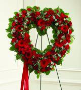 Red Sympathy Heart Wreath