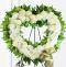 White Sympathy Heart Wreath